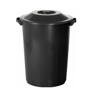 Cesto Preto Tampa Simples 64L
